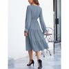 Clearlove Casual V Neck Layered Long Sleeve Wedding Guest Maxi Dresses for Women Flowy Maxi Dress - 4 of 4