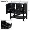 ALEXOUN 30" Bathroom Vanity with Sink,Modern Solid Wood Frame Bathroom Storage Cabinet with 2 Drawers,Soft Closing Cabinet Door and Open Shelf - 3 of 4