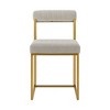 HomeRoots Set of Two Gray And Gold Upholstered Polyester Open Back Dining Side Chairs - 4 of 4