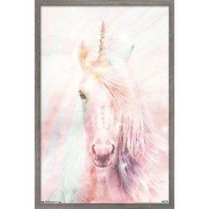 Trends International Pink Unicorn Framed Wall Poster Prints - 1 of 4