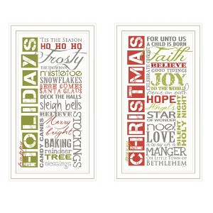 SEVOBAL Wall Art, "Happy Holidays" Framed Wall Art Set for Festive Living Room and Bedroom Christmas Decoration, White, 11"*1"*20" - 1 of 4