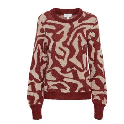 Women's Britney Knitted Jacquard Pullover - b.young