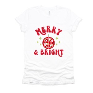 Simply Sage Market Merry And Bright Disco Ball Short Sleeve Tee - 2XL - White - 1 of 4