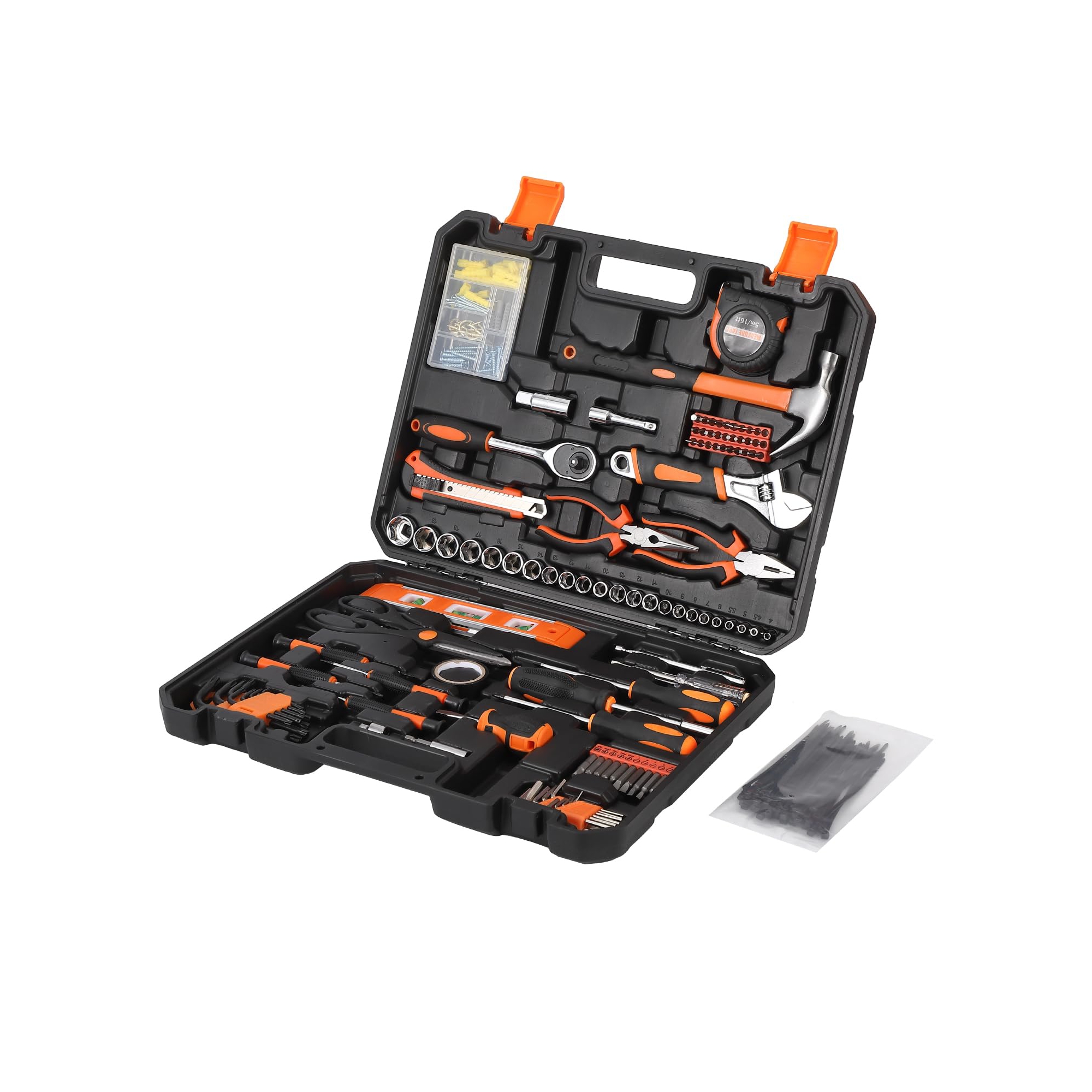 247 Piece Tool Set, General Home/Auto Repair Tool Kit, with Plastic Toolbox Storage Case