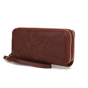 MKF Collection Ellie Genuine Leather Flower-Embossed Women’s Wristlet Wallet by Mia K - 1 of 4