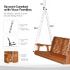 VINGLI 5 FT Pro Wooden Patio Porch Swing - 880 LBS Heavy Duty Outdoor Hanging Bench with Cup Holders/Phone Slots, Hanging Chains for Yard/Lawn/Garden - 3 of 4