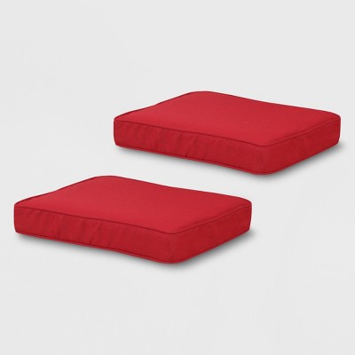 Rolston 2pk Outdoor Replacement Ottoman Cushion New Red - Haven Way
