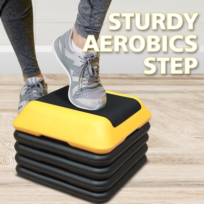 High platform aerobic exercise platform,with 4 vertical pipes, adjustable height, suitable for home gym exercise and fitness