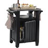 Keter Unity Portable 40 Gal Outdoor Table and Storage Cabinet w/ Accessory Hooks, Stainless Steel Top for Patio Kitchen Island or Bar Cart - image 4 of 4