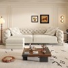 Whisen 97.7" 3-in-1 Convertible Sofa Bed, 28.4" Deep Seat with Button Tufted Design, 4-Seater with Ottoman - 2 of 4