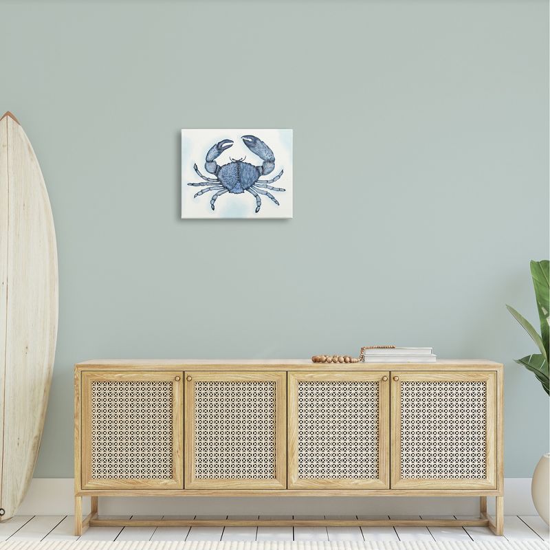 Stupell Industries Blue Crab Claws Sea Life Botanical Pattern Canvas Wall Art, 3 of 5