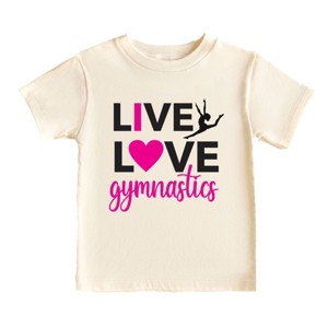 The Juniper Shop Live Love Gymnastics Toddler Short Sleeve Tee - 1 of 4