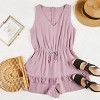 Imily Bela Womens V Neck Beach Tank Rompers Flowy Ruffle Layered Shorts Jumpsuit High Waist - 4 of 4