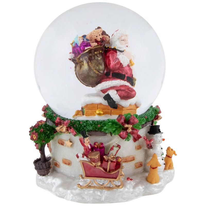 Northlight 7" Santa Claus in Chimney Musical Christmas Snow Globe, 4 of 7