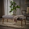FONTOI Ottomans and Benches Mid Century Bedroom Bench Living Room Ottoman Entryway Bench Upholstered Long Ottoman with Legs, Grey, 44"*17.25"*16" - 2 of 4
