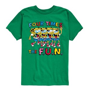 Boys' - SpongeBob SquarePants - Four Times The Fun Short Sleeve Graphic T-Shirt - 1 of 4
