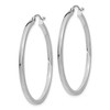 Black Bow Jewelry 2mm, 14k White Gold Square Tube Round Hoop Earrings, 40mm (1 1/2 Inch) - 2 of 4