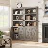 Acekool 5-Tier Farmhouse Bookshelf with Doors, Wooden Storage Cabinet for Living Room, Office, Bedroom - 4 of 4