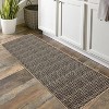 Acekool 5x7 Washable Area Rug, Modern Farmhouse Geometric, Non-Slip, Soft Low Pile, Easy Care Neutral Carpet for Living Room, Bedroom,  Light Brown - 2 of 4