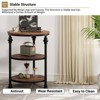 Round End Table with Storage Shelves, 3-Tier Round Farmhouse Side Table w/Mental Support Legs - 3 of 4