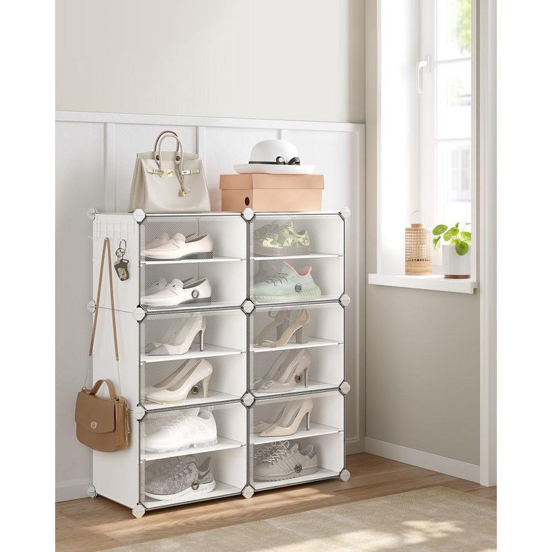 SONGMICS Shoe Rack Organizer with Doors,Steel Frame, Ideal for Bedroom and Entryway, 2 of 10
