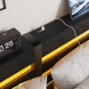 CLIHOME Black Bed Frame Heavy Duty Platform LED Bed Frame with Headboard & USB Charging Station - 4 of 4