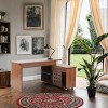 55" L-Shaped Versatile Office Desk,Modern Height Adjustable Extendable Computer Desk with Drawer & Storage Cabinet,MDF Desk for Home-Coolbibila - 2 of 4