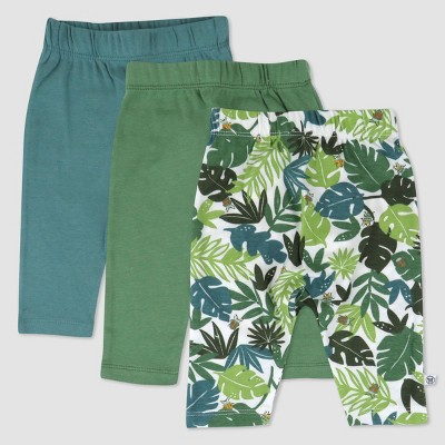 Image of Honest Baby 3pk Organic Cotton Harem Pants - Green 3-6M