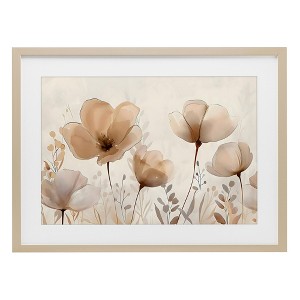 Stupell Industries Neutral Wildflowers Floral Blossoms Framed Print Under Glass Art - 1 of 4