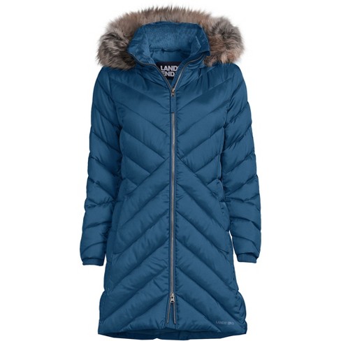 Lands' End Women's Insulated Cozy Fleece Lined Winter Coat - Medium -  Evening Blue : Target