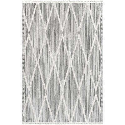 Nuloom Marcyed Geometric 5x8 Indoor Area Rug for Living Room Bedroom Dining Room Kitchen, Grey/Ivory