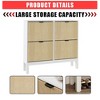 Wooden Fluted Shoe Storage Cabinet with 4 Flip Drawers, Narrow with Metal Legs, Modern Farmhouse Hidden Shoe Rack for Entryway, Hallway - 3 of 4