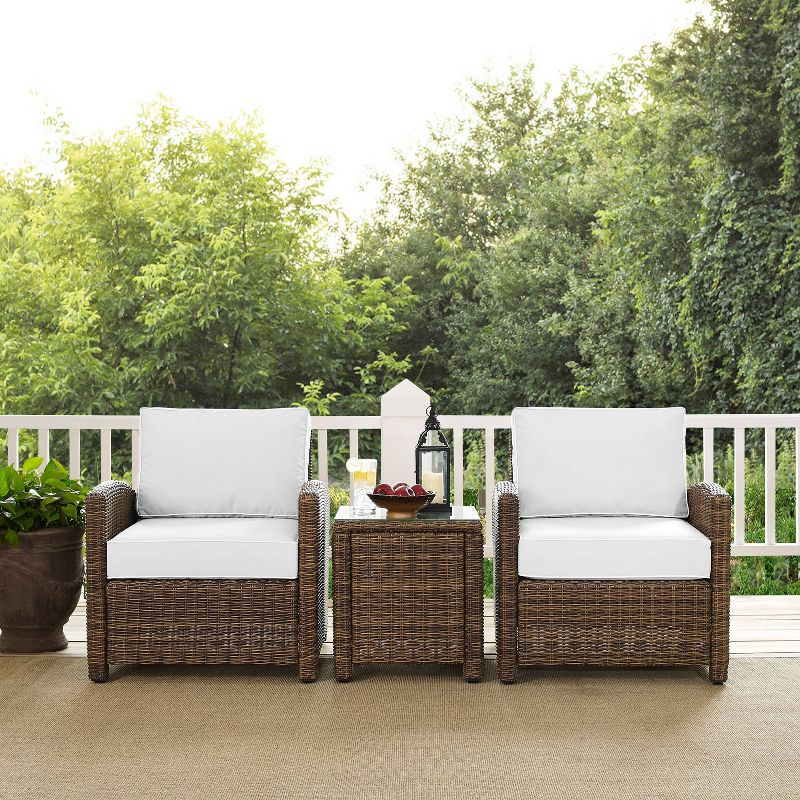 Bradenton 3pc Outdoor Wicker Seating Set with Side Table & 2 Arm Chairs - Crosley, 4 of 10
