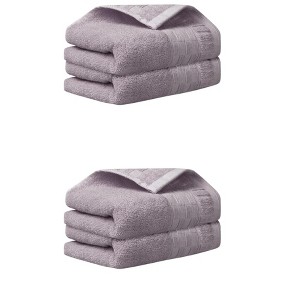 Unique Bargains Plaid Pattern Highly Absorbent Towel for Bathroom Camping Gym 4 Pcs - 1 of 4
