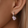 925 Sterling Silver Square Huggie Earrings with Colorful Cubic Zirconia for Women - 3 of 4