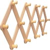 LunaLulinlk Expandable Accordion Style Mounted Wooden Wall Rack 13 Hooks Versatile Coat Hangers Natural Beech Wood Pegs - 3 of 4