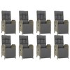 vidaXL 9-Piece Garden Lounge Set with Reclinable Chairs and Cushions - Gray Poly Rattan Dining Set with Steel Frame and Tempered Glass Tabletop - 4 of 4