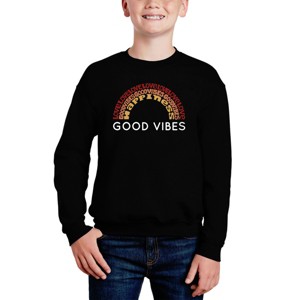 LA Pop Art Good Vibes - Boy's Word Art Crewneck Sweatshirt - 1 of 3