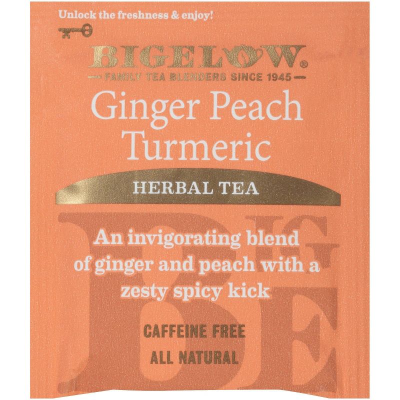 Bigelow Ginger Peach Turmeric Tea Bags - 18ct, 4 of 8