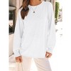Women's Long - Sleeve Blouse with Pleated Round Neck, Stylish and Comfortable Top for Casual and Office Wear - 2 of 4