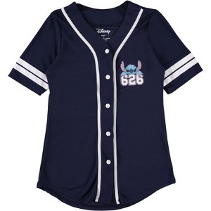 Ladies Lilo and Stitch Shirt - Ladies Classic Lilo and Stitch Baseball Jersey - Disney Lilo and Stitch Mesh Jersey - 1 of 4