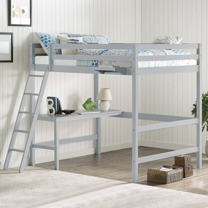 Full Caspian Kids&#39; Loft Bed with Hanging Nightstand Gray - Hillsdale Furniture, 3 of 10