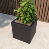 LeisureMod Fern Fiberstone Square Planter Pot for Indoor and Outdoor Use - 2 of 4