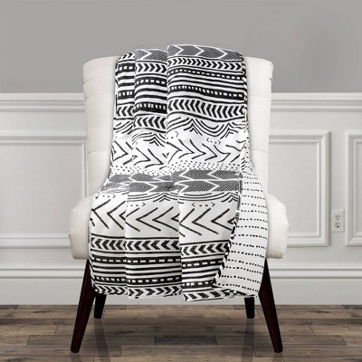 50"x60" Hygge Geo Throw Blanket Black/White - Lush Décor