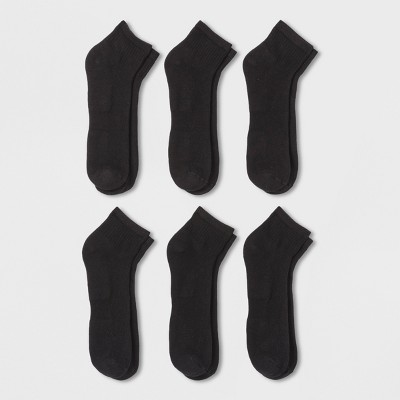 Men's Big & Tall Quarter Athlectic Socks 6pk - Goodfellow & Co™ Black 13-15