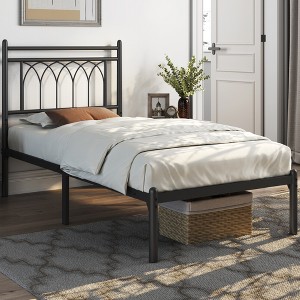Yaheetech Modern Metal Platform Bed Frame with Headboard - 1 of 4