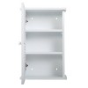 DOMETOUR Wall Mounted Cabinet, Hanging Medicine Cabinet with 3 Tiers, Single Louvered Door, Floating Cupboard for Home Bathroom Bedroom, White - 3 of 4
