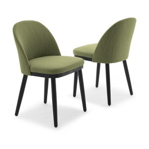 Set of 2 Upholstered Dining Chair Dining Kitchen Mid-Century Modern Chairs with Back and Padded Cushion for Kitchen Dining Bedroom Living Room - 1 of 4