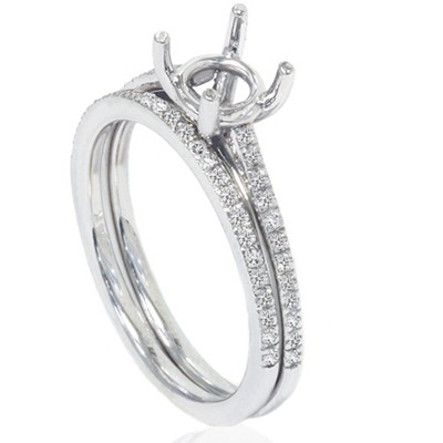 Pompeii3 1/5ct Pave Cathedral Diamond Engagement Ring Setting 14K White Gold
