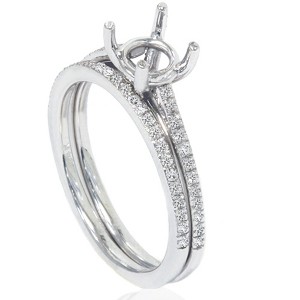 Pompeii3 1/5ct Pave Cathedral Diamond Engagement Ring Setting 14K White Gold - 1 of 4